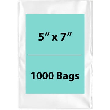 Clear Poly Bags Thickness: 4 Mil Size: 5 inch (width) X 7 inch (Height) Pack of 1000 Bags